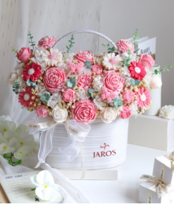 Lẵng hoa nến Good Luck Basket (Premium) - Pink
