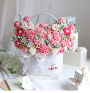 Lẵng hoa nến Good Luck Basket (Premium) - Pink