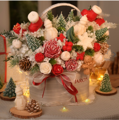Lẵng hoa nến X'mas Garden Premium